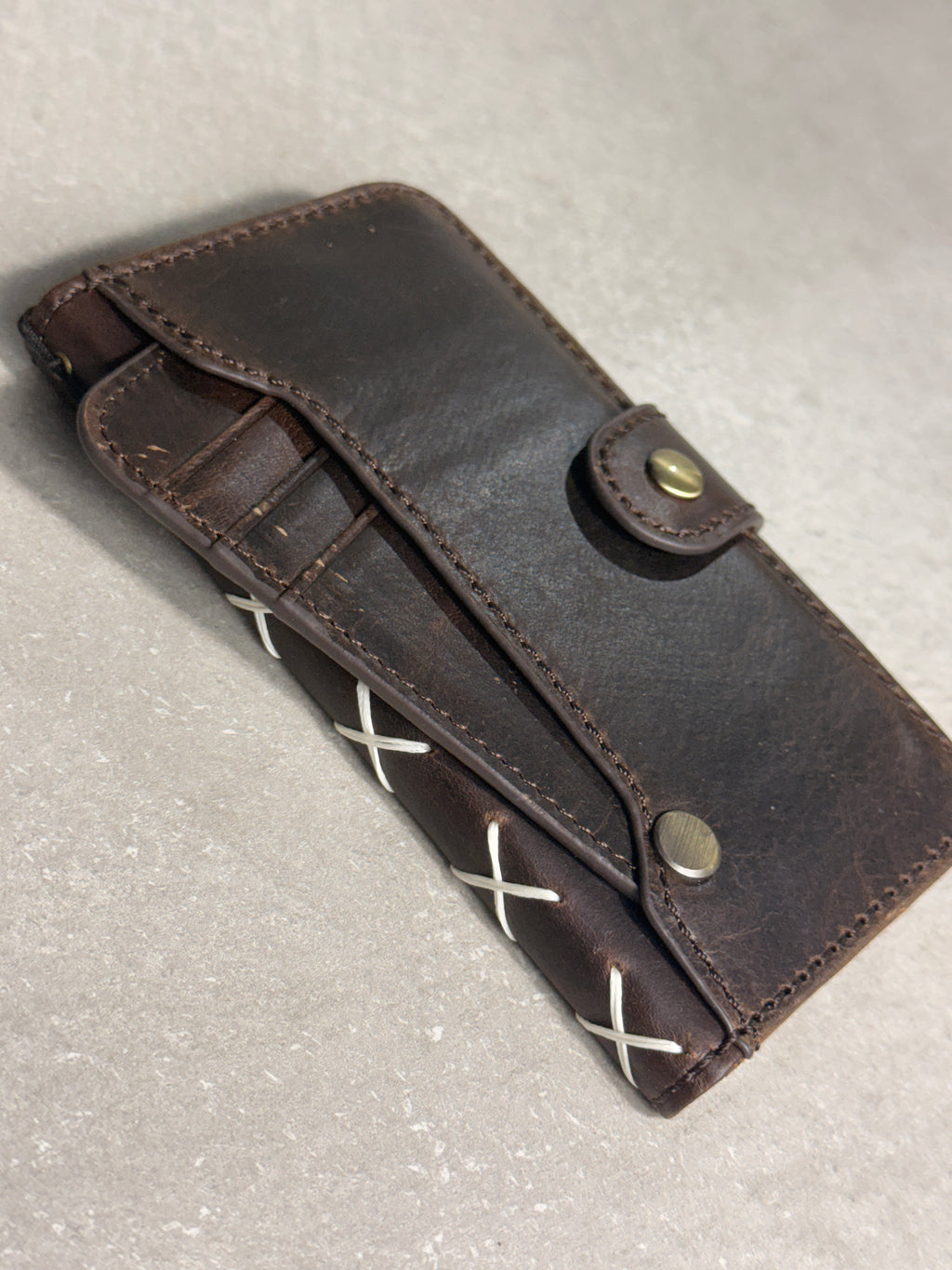 Luxury Handmade Leather Wallet Case for iPhone