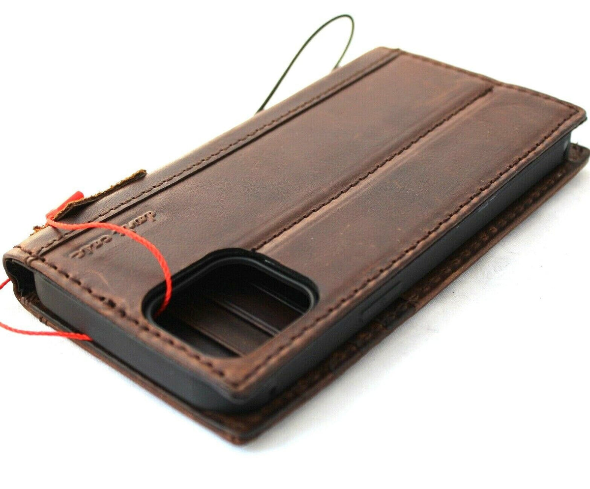 Handmade Leather iPhone Wallet Case: Vintage Dog Paw Embossed