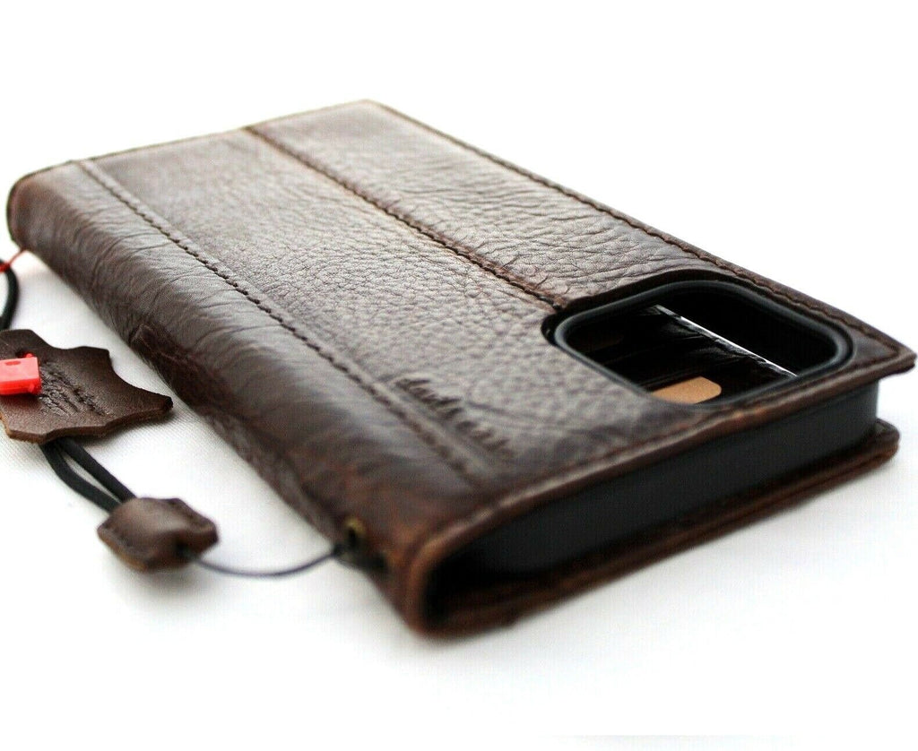 Handmade Leather iPhone Wallet Case: Vintage Eagle Embossed Cover