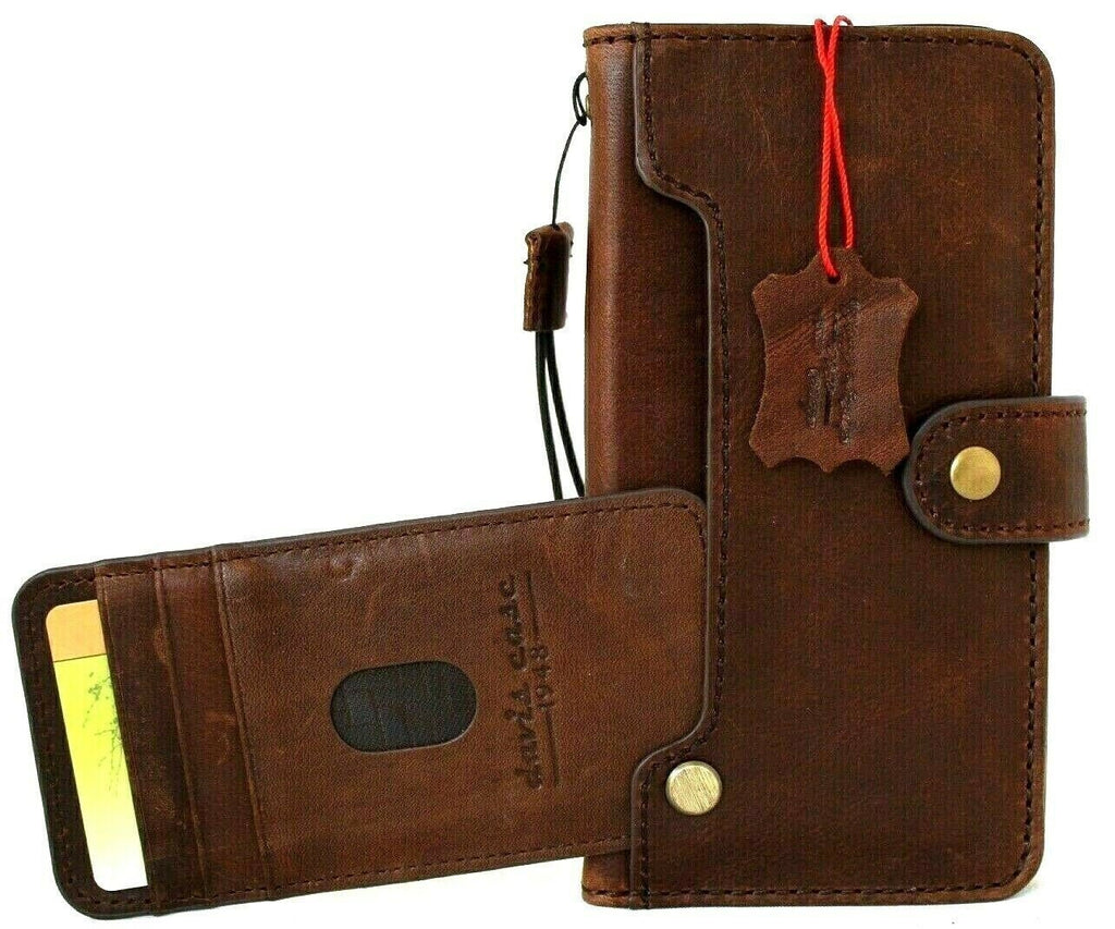 Vintage Leather Wallet Case for iPhone: Book Style, Card Slots