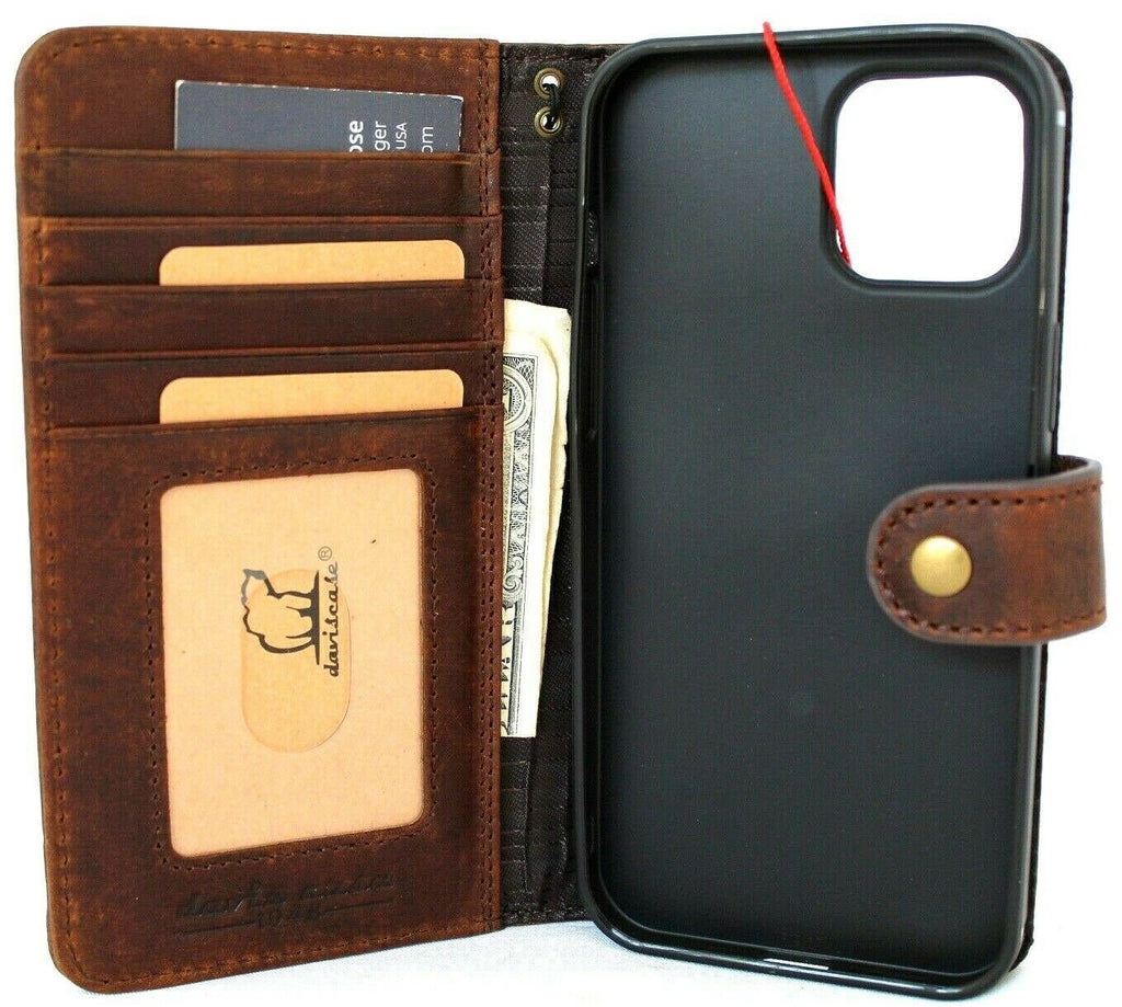 Vintage Leather Wallet Case for iPhone: Book Style, Card Slots