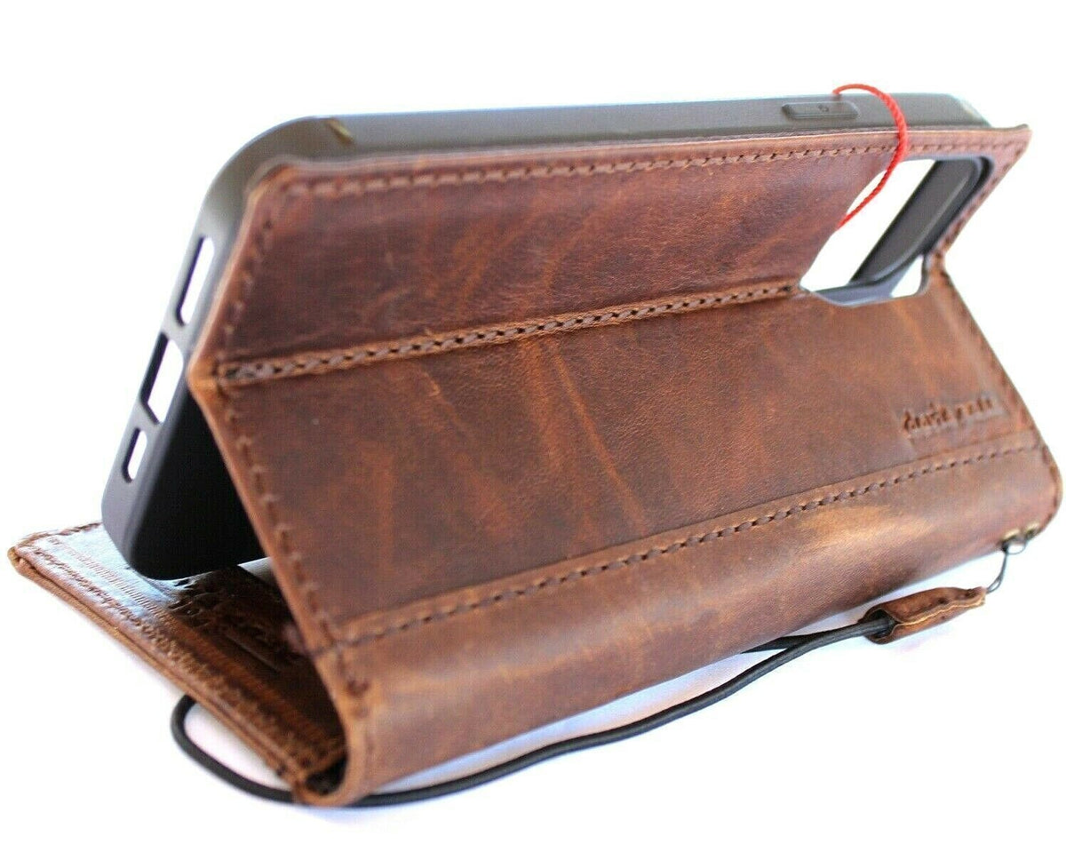 Handmade Leather iPhone Wallet Case: Vintage Stamped Cross Design