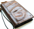 Handmade Leather Galaxy Wallet Case: Vintage Tiger Art Cover