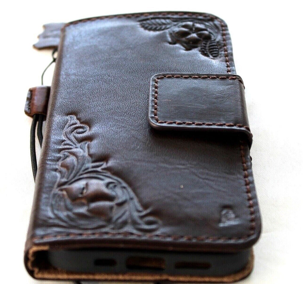 Handmade Leather iPhone Wallet Case: Vintage Book Style