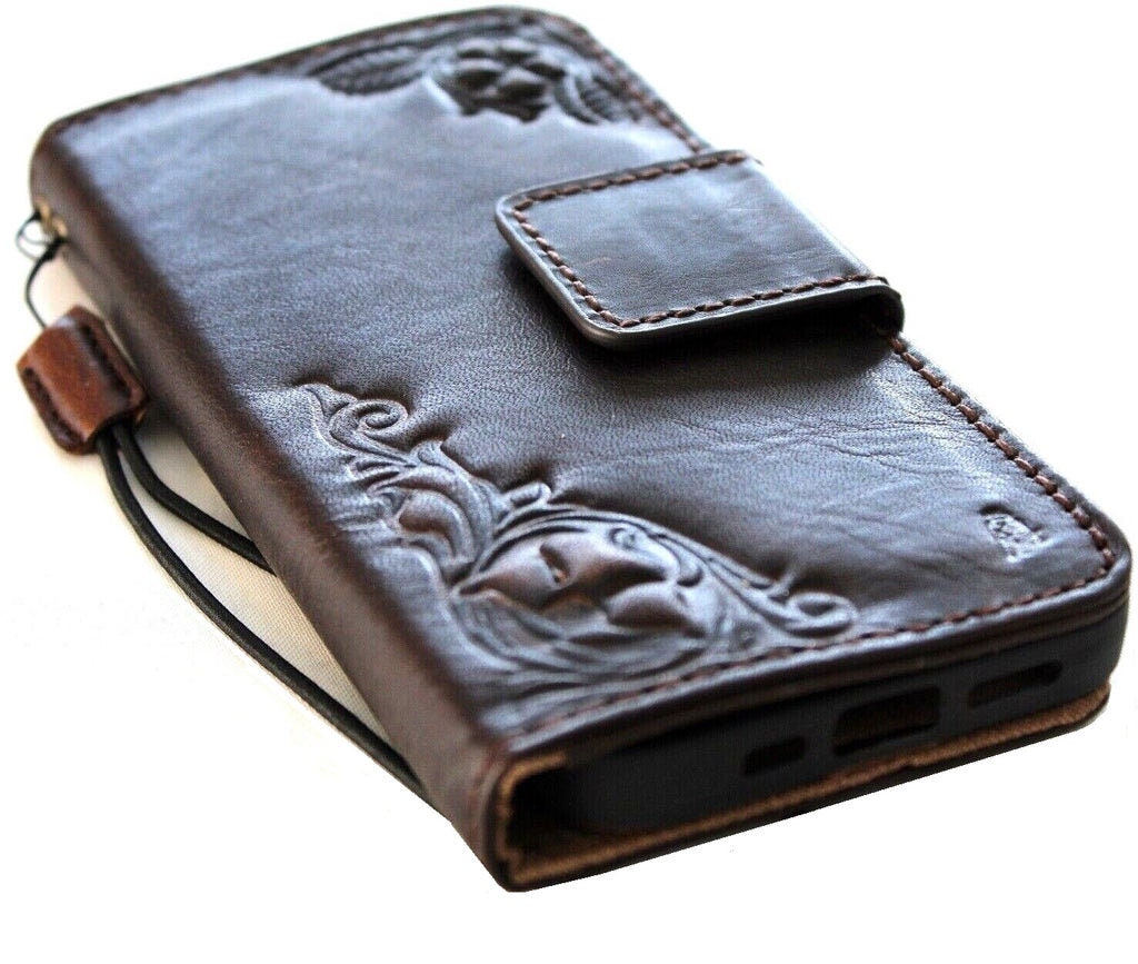 Handmade Leather iPhone Wallet Case: Vintage Book Style