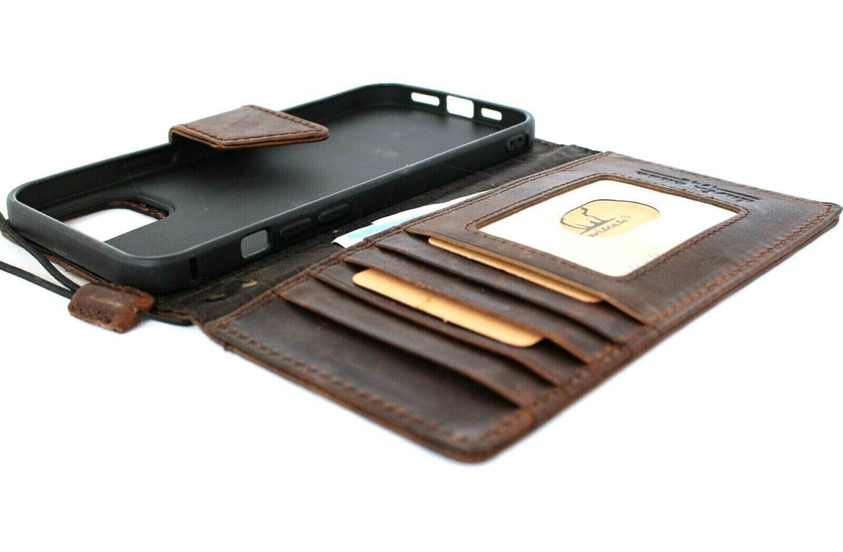 Handmade Vintage Leather Wallet Case for iPhone
