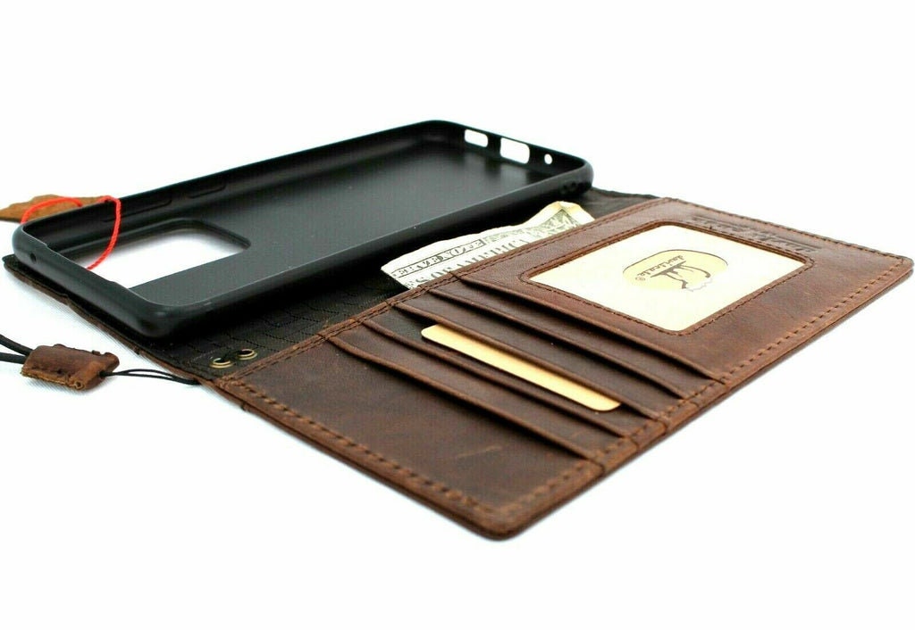 Vintage Style Leather Galaxy Phone Case: Full Grain, Decorated Cover