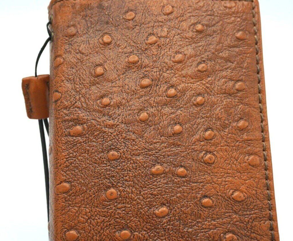 Handmade Genuine Leather Wallet Case: Vintage Tan Cover for Galaxy