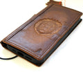 Handmade Leather iPhone Wallet Case: Vintage Embossed Lion Design