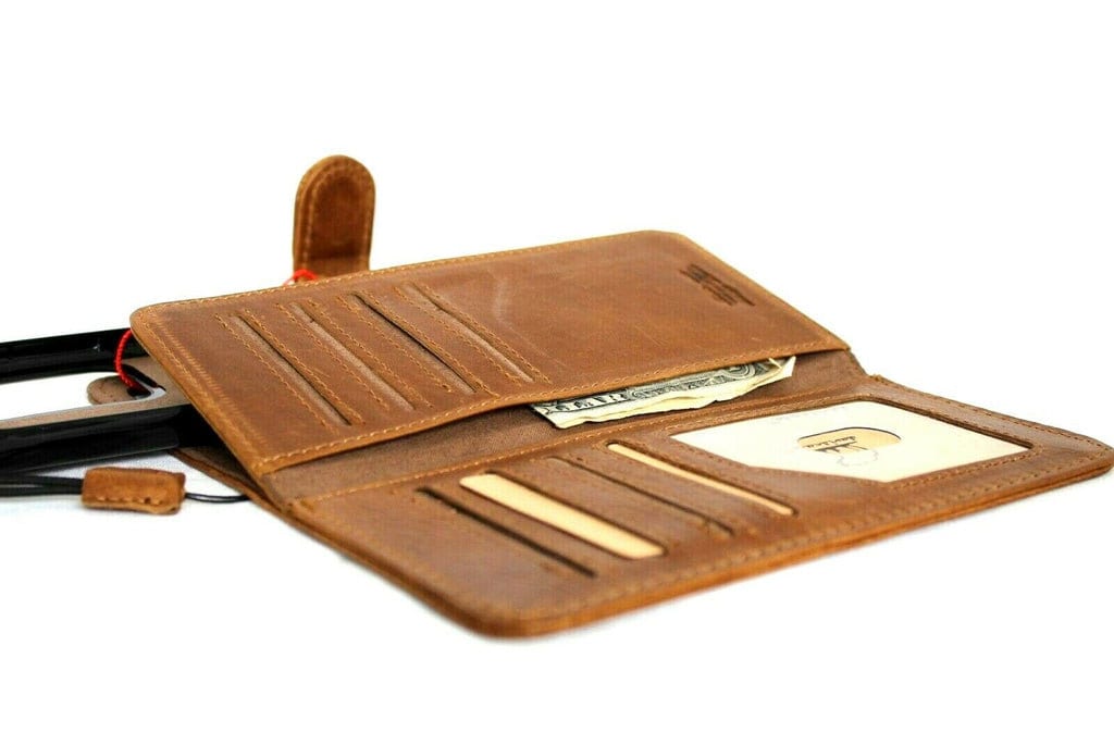 Vintage Leather Wallet Case for Galaxy S23 S24 S25 Ultra, Detachable Card Slots
