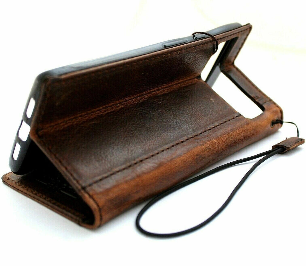 Vintage Leather Pixel Phone Wallet Case: Tree of Life Design