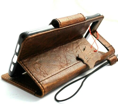 Handmade Leather Google Pixel Wallet Case: Vintage Paw Print Design
