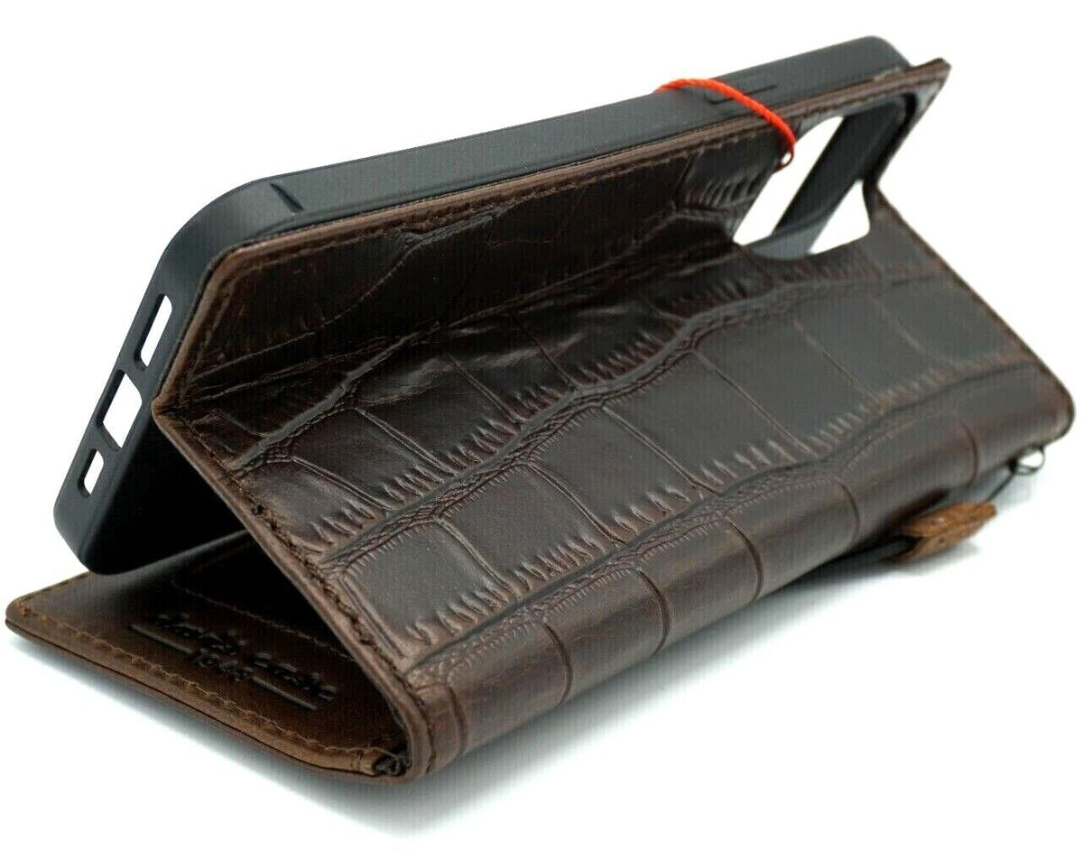 Handmade Vintage Leather iPhone Wallet Case: Art Design
