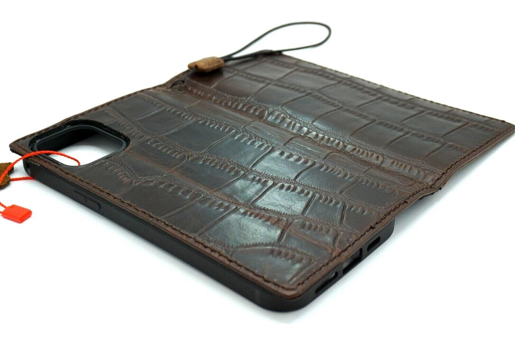 Handmade Vintage Leather iPhone Wallet Case: Art Design