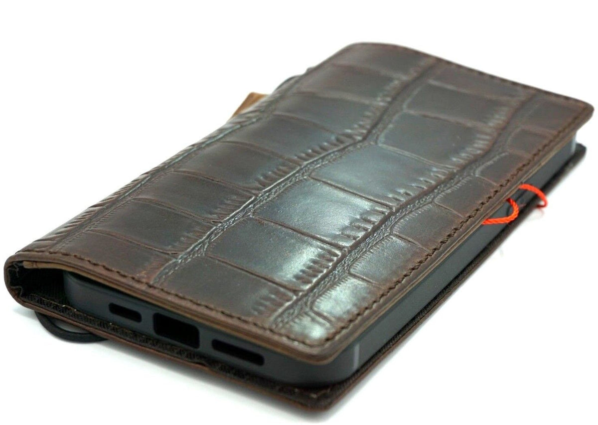 Handmade Vintage Leather iPhone Wallet Case: Art Design