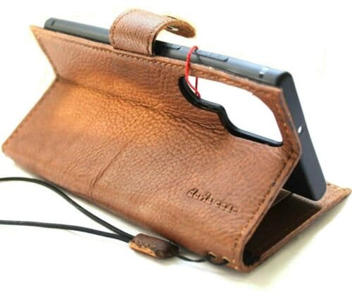 Vintage Genuine Leather Wallet Case: Galaxy S22 S23 S24 Ultra, Note 20 21
