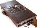Vintage Leather Pixel Wallet Case: Tree of Life Stamping