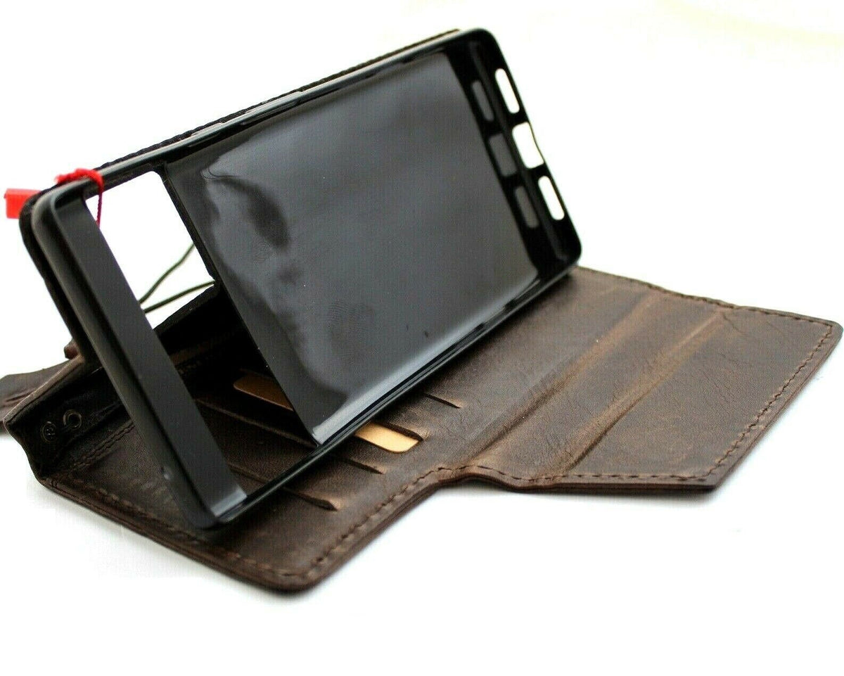 Handmade Leather Wallet Case for Google Pixel: Vintage Book Cover