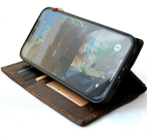Handmade Leather iPhone Wallet Case: Removable Card Slots, Art DIY