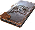 Leather Galaxy Wallet Case: Embossed Tree of Life, Vintage Style