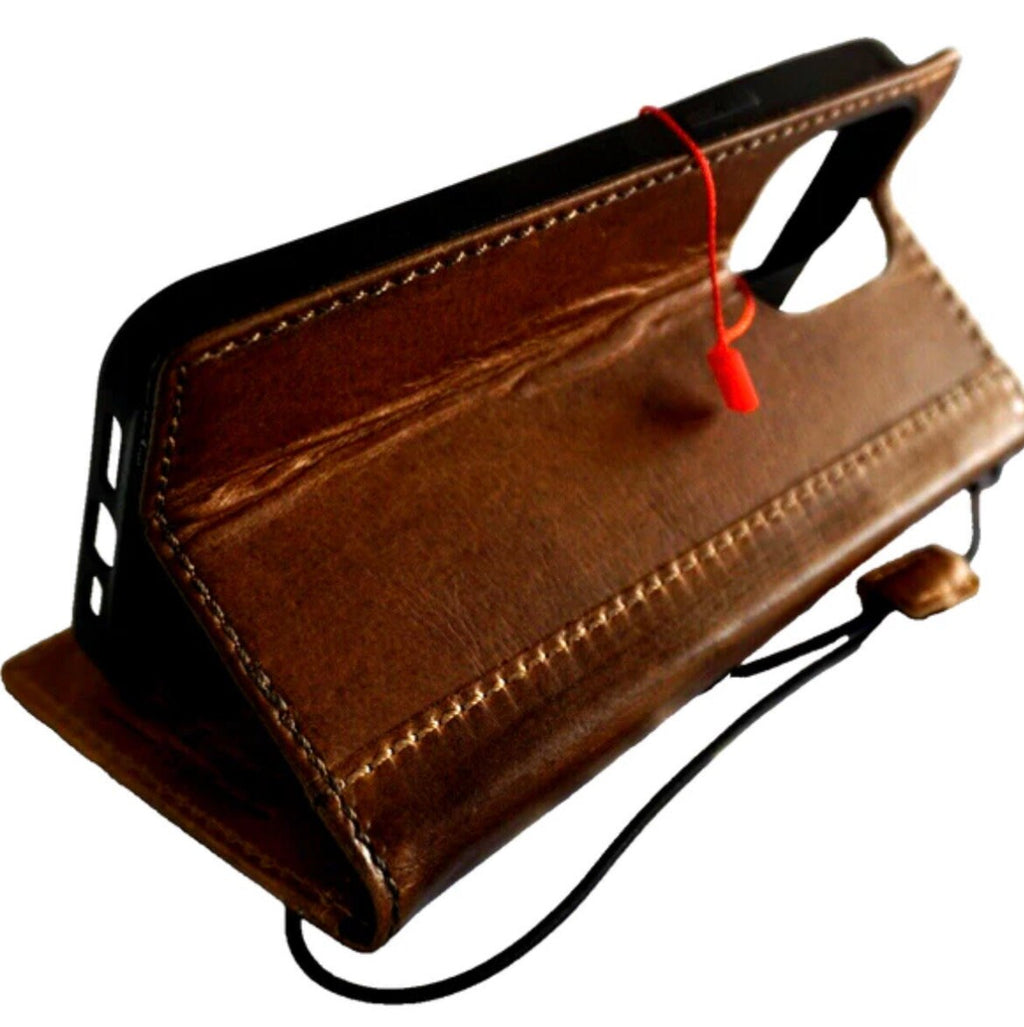 Handmade Leather Galaxy Phone Case: Vintage Cross Art Wallet