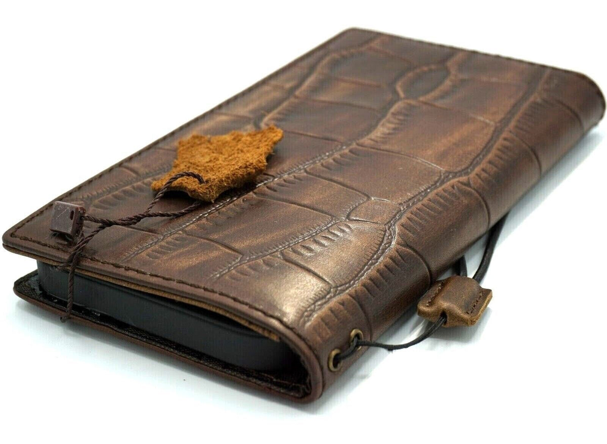 Handmade Leather iPhone Wallet Case: Credit Card Slots, ID Window
