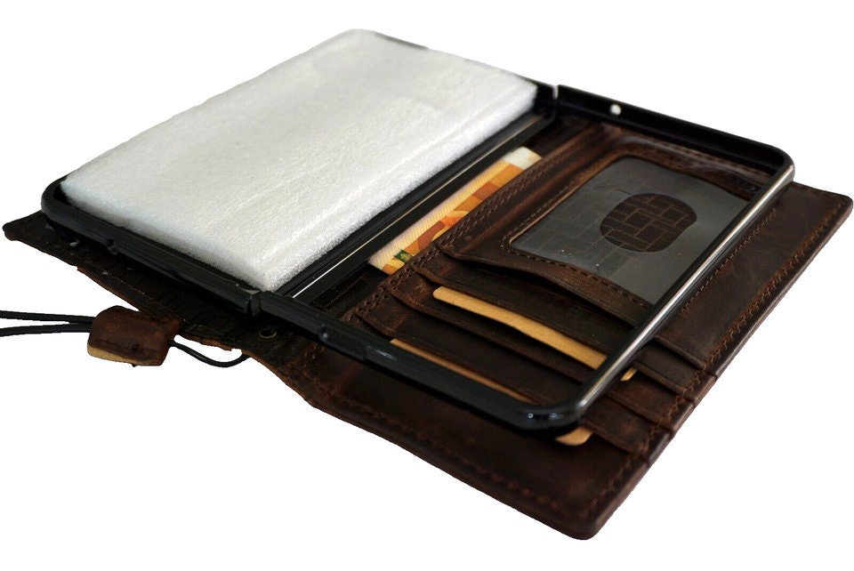 Handmade Leather Google Pixel Wallet Case: Tree of Life Art