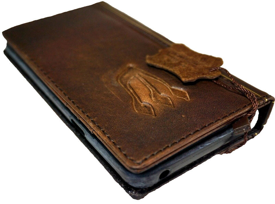 Handmade Leather Google Pixel Wallet Case: Jewish Mezuzah Cover