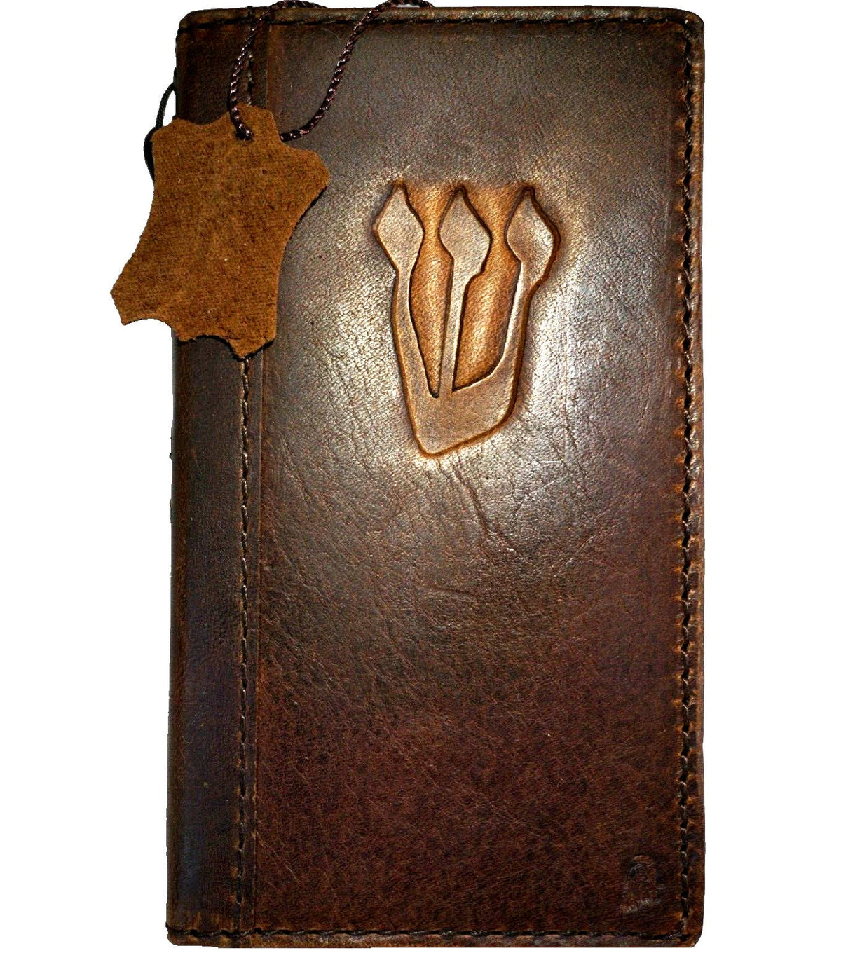 Handmade Leather Google Pixel Wallet Case: Jewish Mezuzah Cover