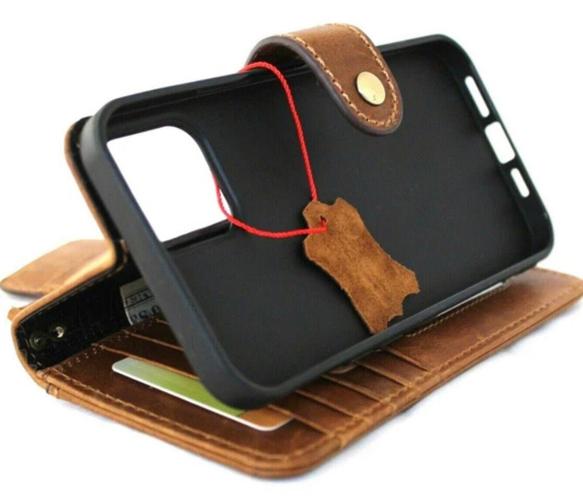 Handmade Leather Wallet Case for Galaxy S21 S22 S23 S24 Ultra Note 20