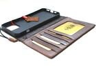 Handmade Leather Wallet Phone Case: Stone Design, Card Slots