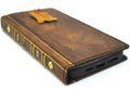 Genuine Leather Book Wallet Case for Galaxy: Handmade Art Cover