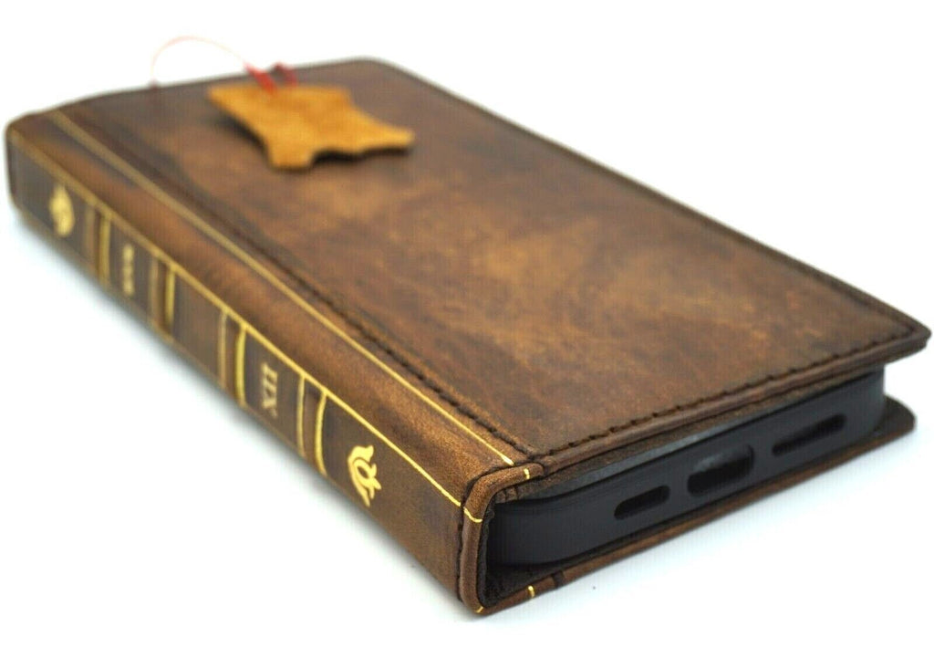 Vintage Book Style Leather iPhone Case: Handmade Wallet Cover