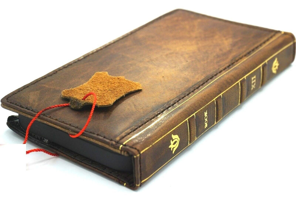 Vintage Book Style Leather iPhone Case: Handmade Wallet Cover