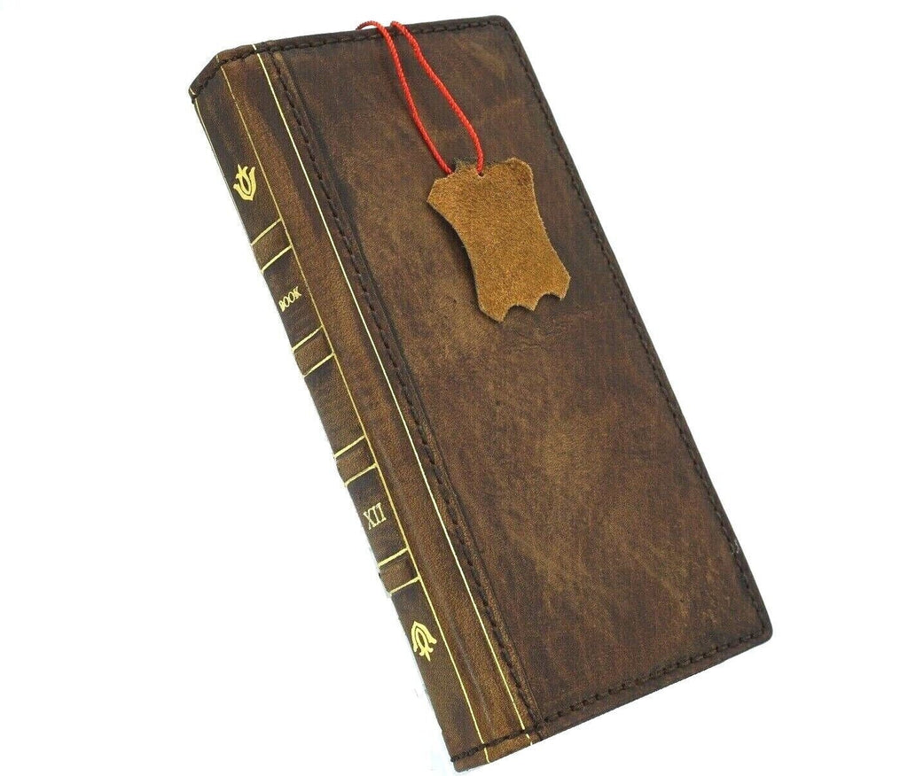 Vintage Book Style Leather iPhone Case: Handmade Wallet Cover