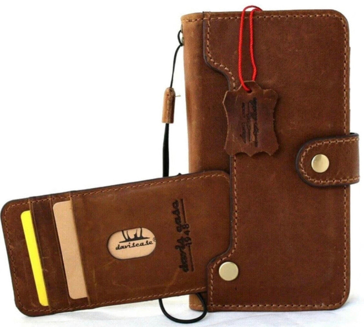 Handmade Leather Wallet Case for Google Pixel: Vintage Card Slots Cover