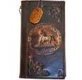 Handmade Leather iPhone Wallet Case: Horse Stamp, Vintage Style