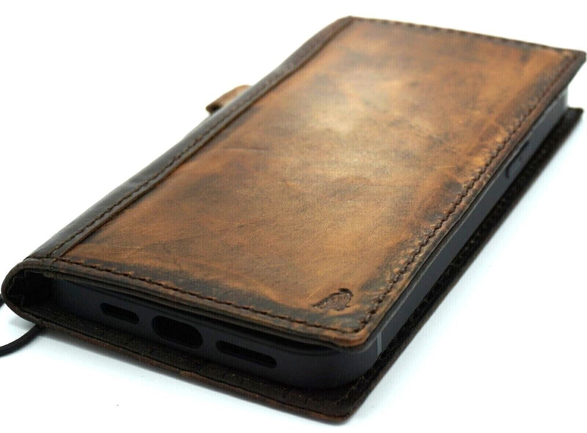 Vintage Leather iPhone Wallet Case: Handmade Book Cover