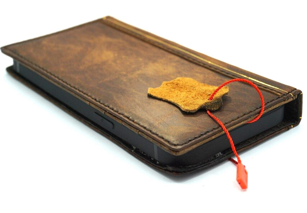 Vintage Book Style Leather iPhone Case: Handmade Wallet Cover