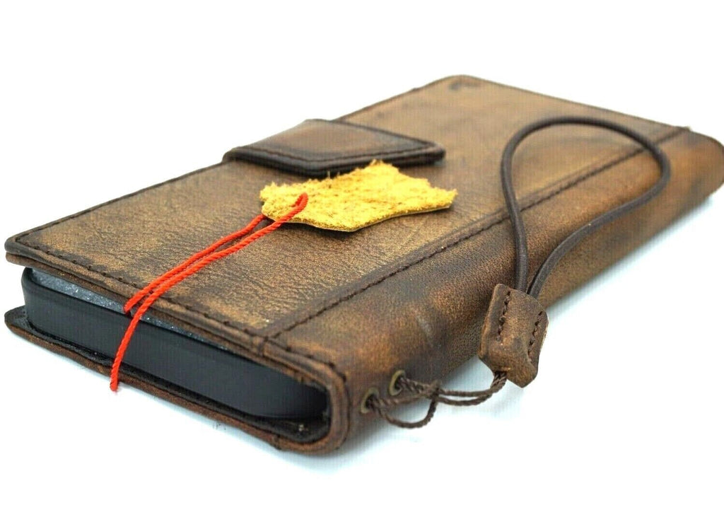 Handmade Leather Wallet Case for Galaxy - Magnetic, Card Slots