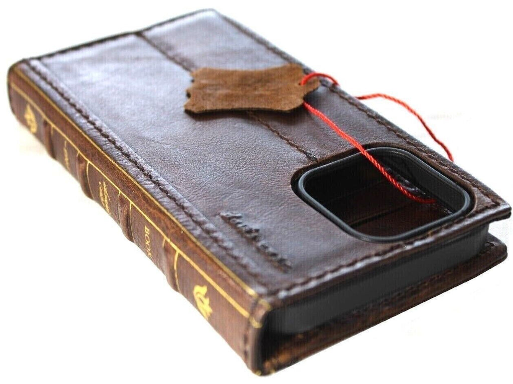 Handmade Leather iPhone Case: Vintage Book Style, Full Grain Leather