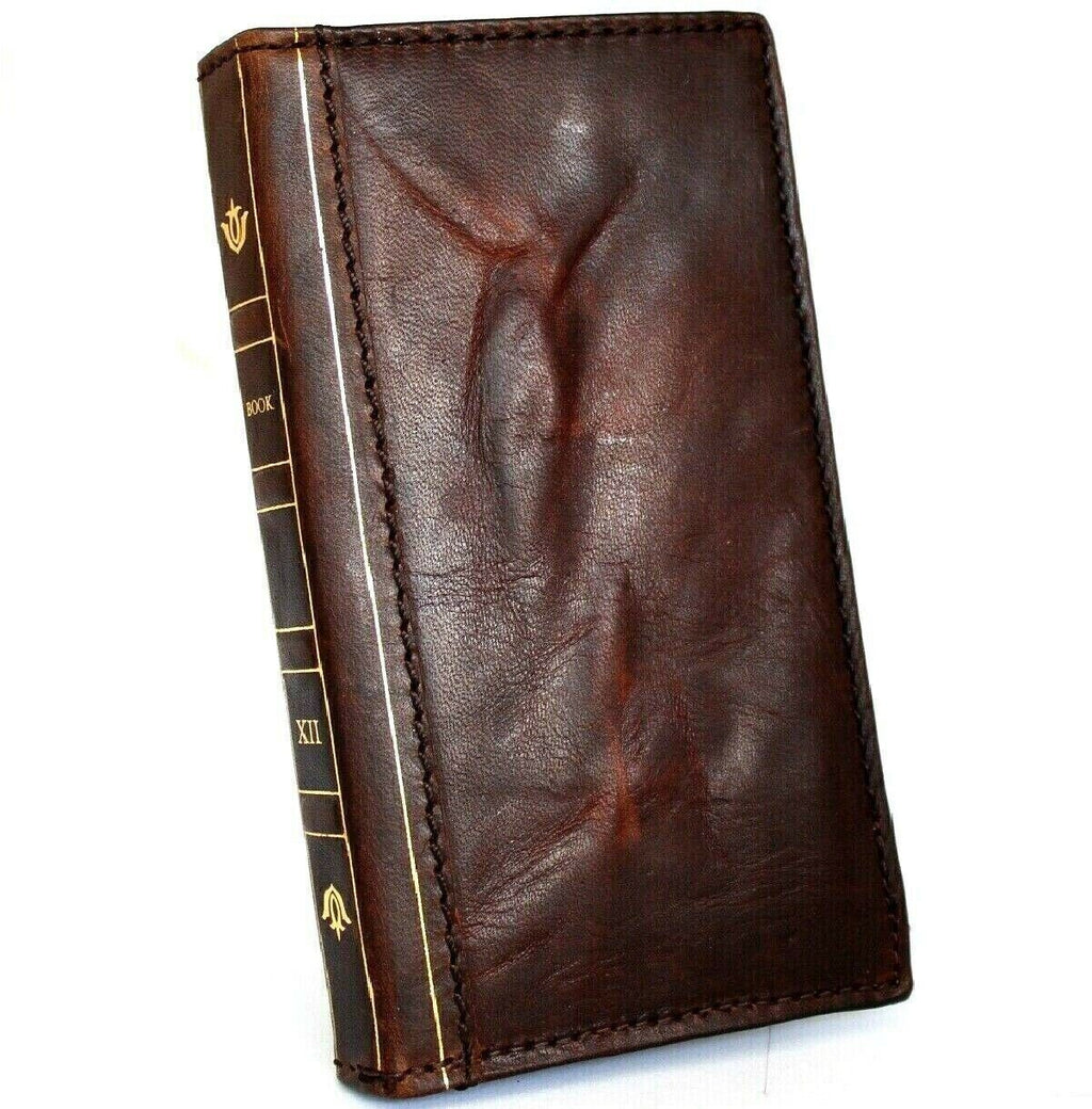 Handmade Leather iPhone Case: Vintage Book Style, Full Grain Leather
