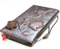 Handmade Leather iPhone Wallet Case: Vintage Dragon Design