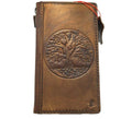 Leather Google Pixel Wallet Case: Vintage Tree of Life Design