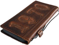 Handmade Leather Galaxy Phone Case: Vintage 1970 Embossed Wallet