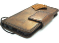 Vintage Leather iPhone Wallet Case: Stone Wash, Magnetic Clasp