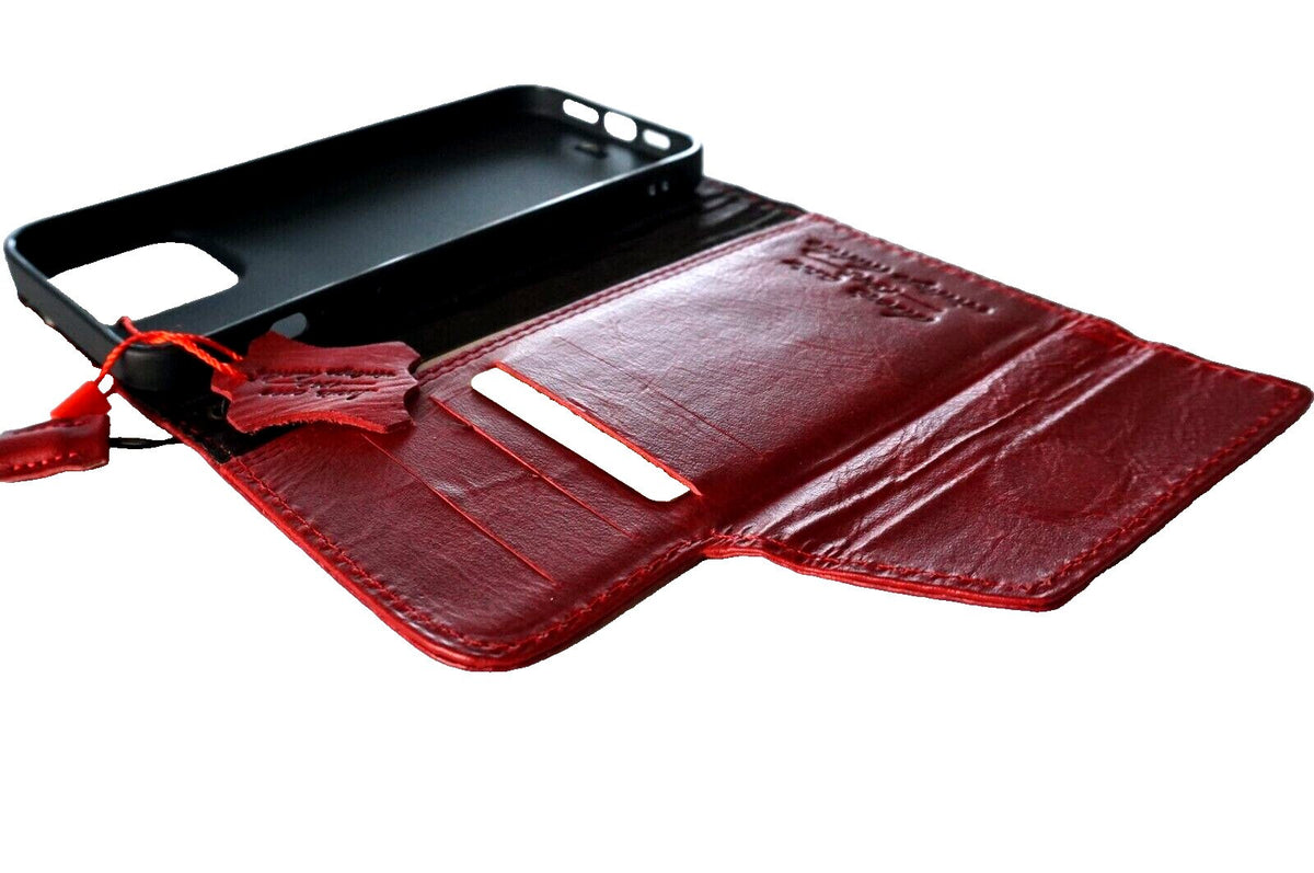 Handmade Leather iPhone Wallet Case: Vintage Cross Art Design