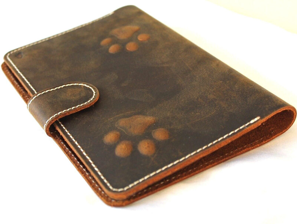 Vintage Leather iPad Mini Case: Dog Paw Magnetic Wallet