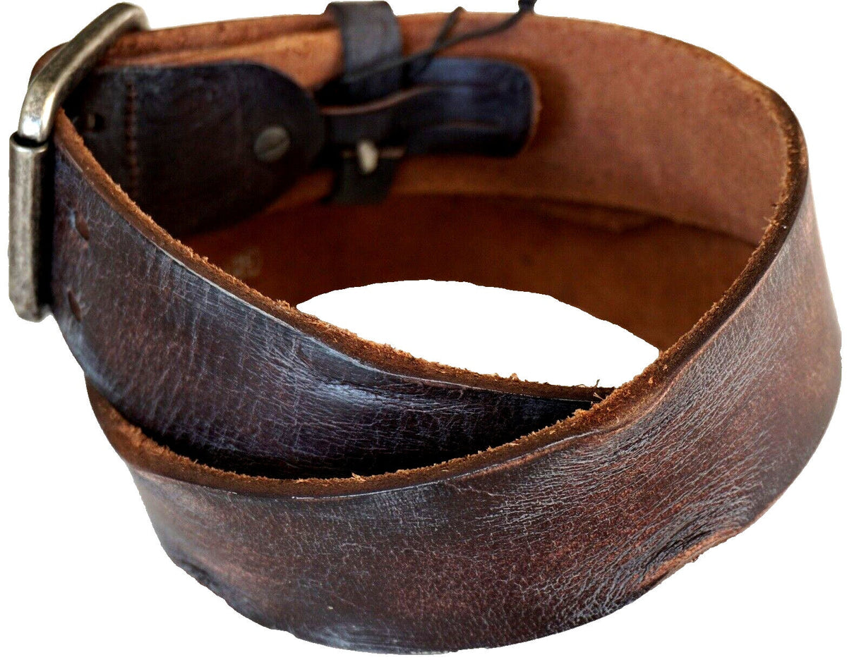 Genuine Casual Waistband vintage Leather Waist handmade belt Ston Buckle 60S 70S