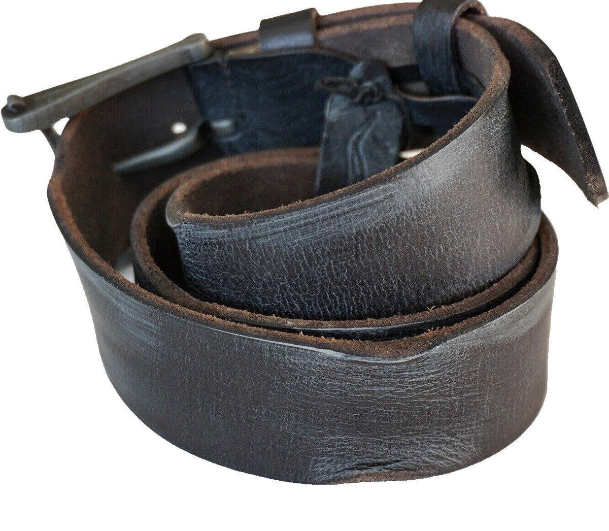 Genuine Casual Waistband vintage Leather Waist handmade belt Ston Buckle 60S 70S